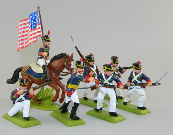 US Marines, War of 1812 - Mounted Officer & 6 Soldiers
