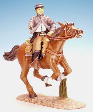 Confederate Cavalry Trooper Firing Revolver