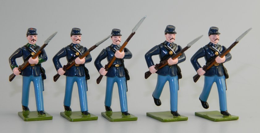 Five ACW Union Infantry Advancing