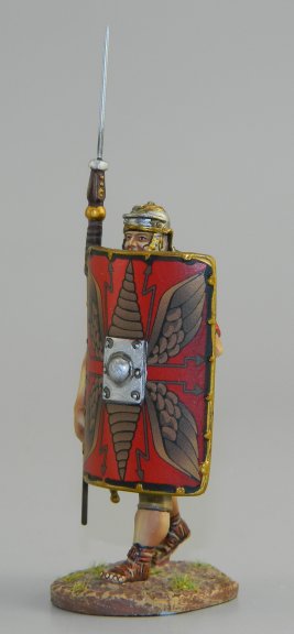 Advancing Legionnaire Pilum Raised - Red Shield