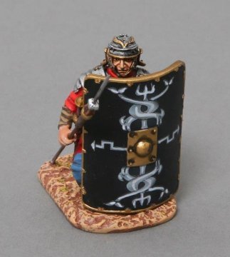 Kneeling Legionnaire with Pilum Protruding - Black Shield