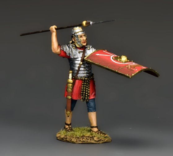 Standing Roman Legionary Throwing Pilum