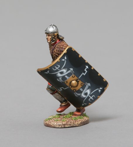 Charging Legionnaire in Scale Armor - 30th Legion Black Shield