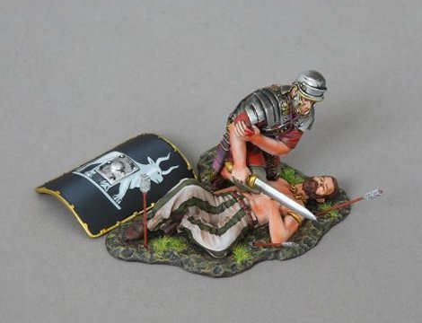 Injured Legionnaire with Dead Barbarian - 9th Legion Black Shield