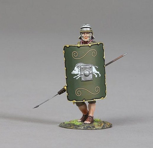 Advancing Legionnaire with Spear and 19th Legion Green Shield