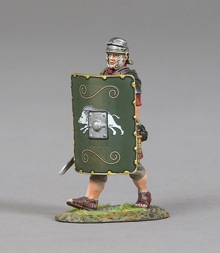 Advancing Legionnaire with Sword - 19th Legion Green Shield