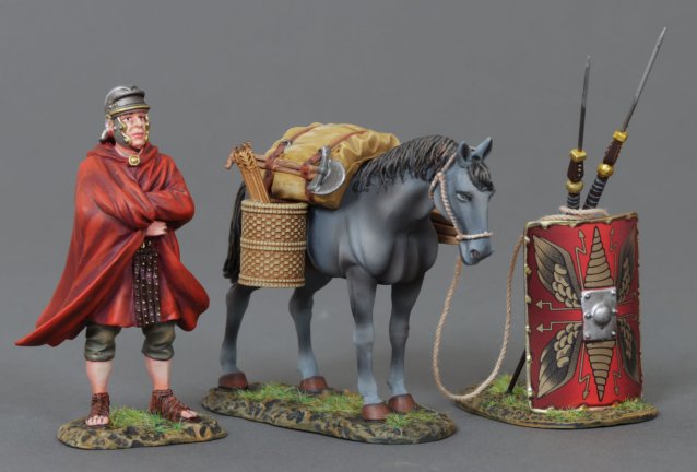 Roman Legionnaire with Pony, Imperial Red Shield & 2 Pilum
