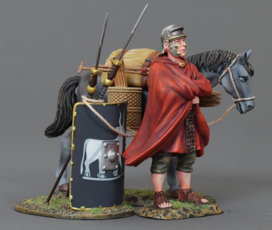 Roman Legionnaire with Pony, 9th Legion Black Shield & 2 Pilum