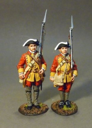 Two Line Infantry at Attention, Connecticut Provincial Regiment