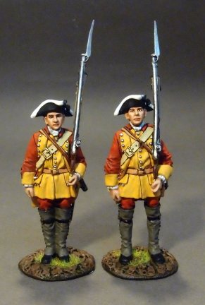 Two Line Infantry At Attention #2, Connecticut Provincial Regiment