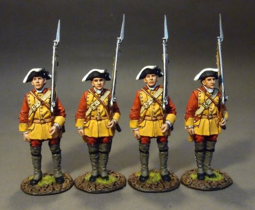 Four Line Infantry At Attention Set #2, Connecticut Provincial Regiment