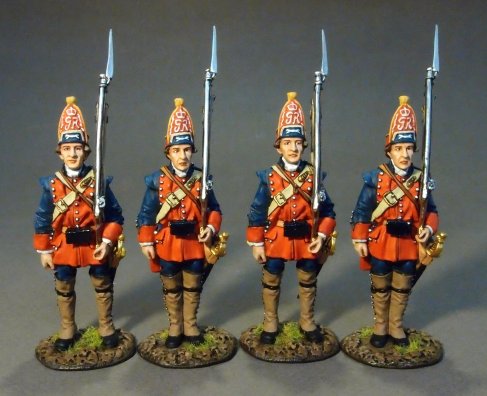 4 Grenadiers at Attention Set #1, The New Jersey Provincial Regiment