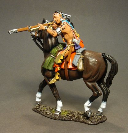 Mounted Woodland Indian, Firing Musket #1