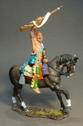 Mounted Woodland Indian with Raised Musket #1