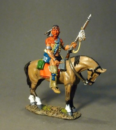 Mounted Woodland Indian with Raised Rifle #1