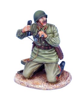 Russian Mortar Crew Officer with Field Phone