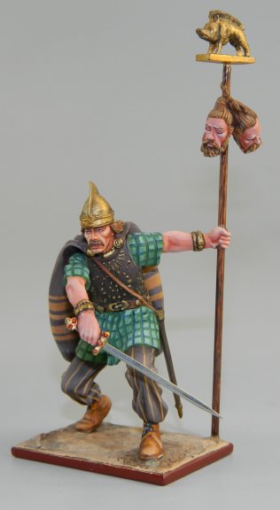 Celtic Warrior with Trophy Heads