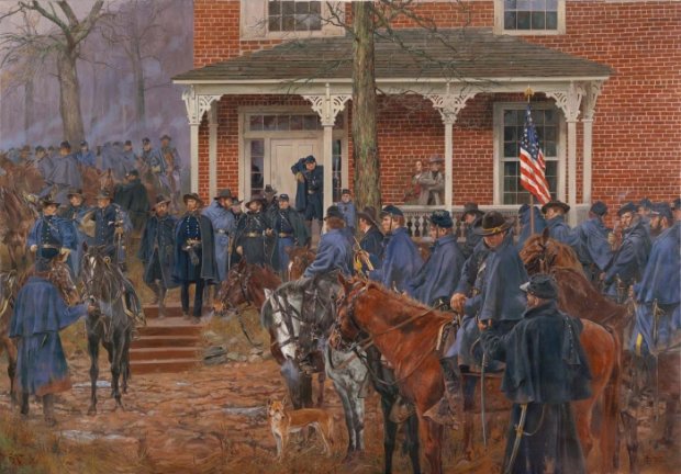 Sherman Leaving the Henegar House, December 1, 1863 - Canvas Giclee