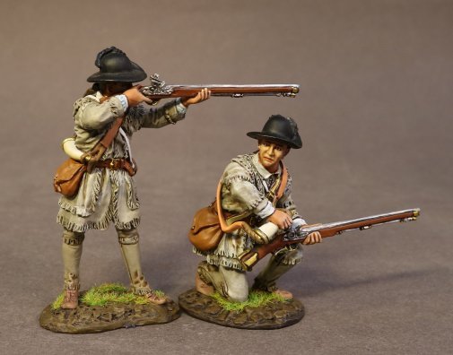 Two Riflemen Skirmishing, Morgan's Rifles, Battle of Saratoga