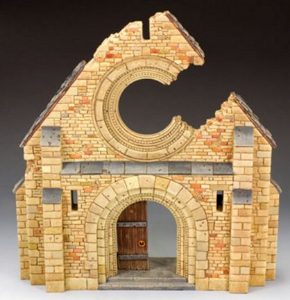 Battle Scarred Normandy Church Façade