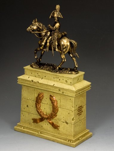 The Mounted Russian Officer on Large Equestrian Statue Plinth - Sandstone