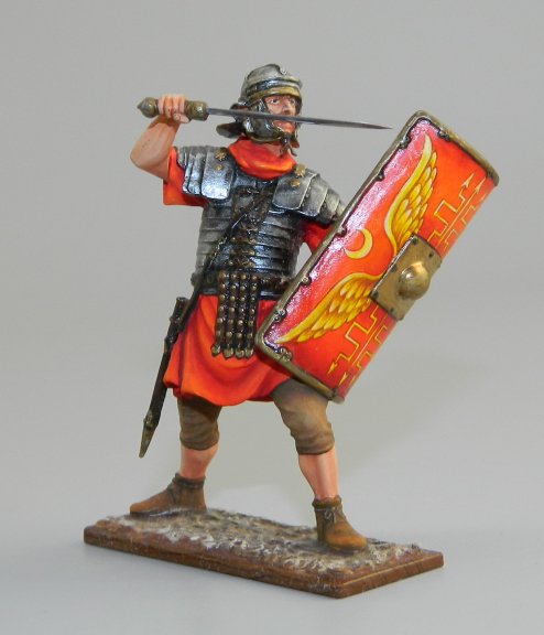 Roman Legionnaire Advancing with Sword and Shield