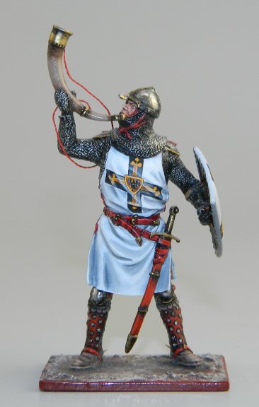 Teutonic Knight Holding Rams Horn