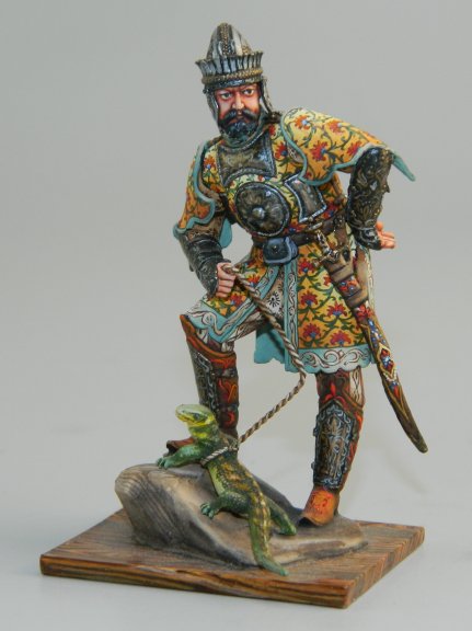 Mogul Indian Warrior with Small Lizard