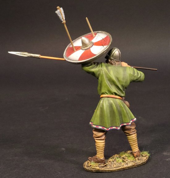 Saxon Fyrdman Defending with Arrows in Shield