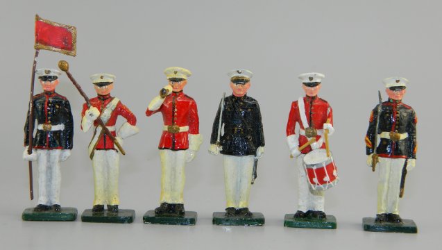 U. S. Marine Barracks 8th & I Marines in Dress Blues & Red Band Uniforms