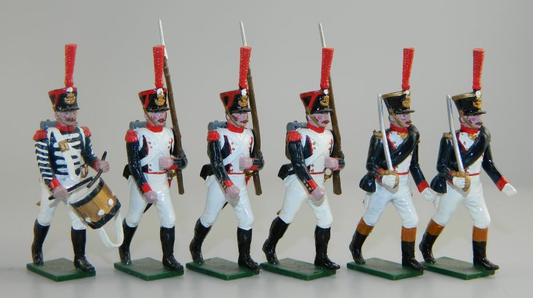French Grenadiers Advancing - Officers, Drummer & Soldiers