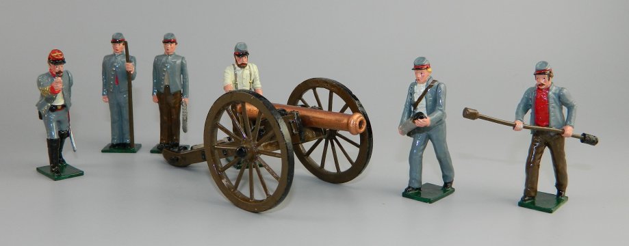 Confederate Artillery - Cannon and 6 figures