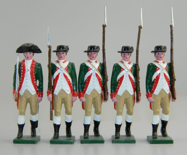 Continental Marines with Officer, American Revolution