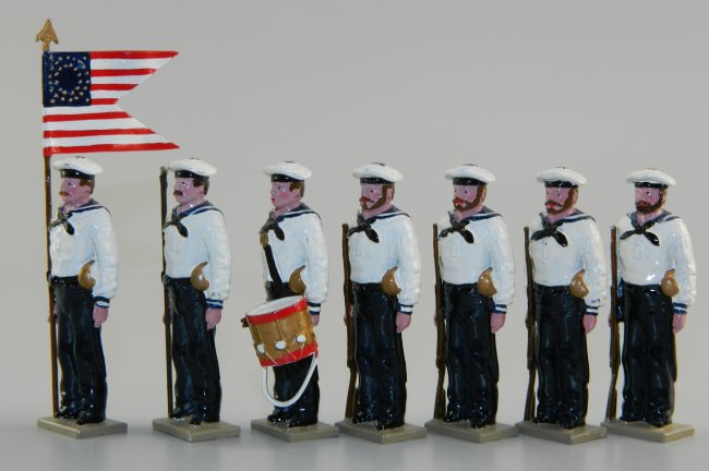 Navy Infantry with Drummer & Flag