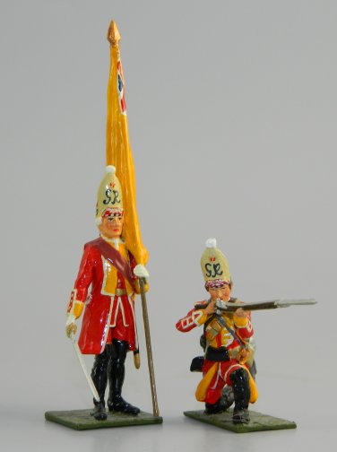 44th Regt of Foot British Army Flagbearer & Soldier