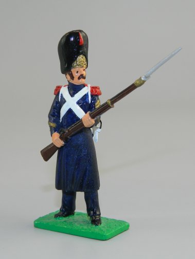 French Napoleonic Infantryman in Blue Overcoat