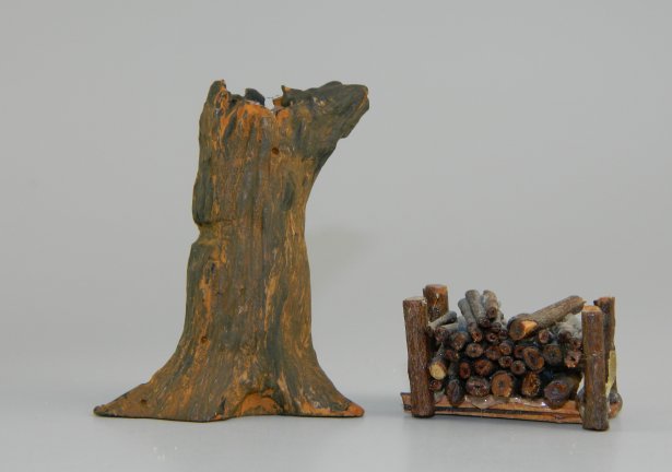 Tree Stump and Wood Pile