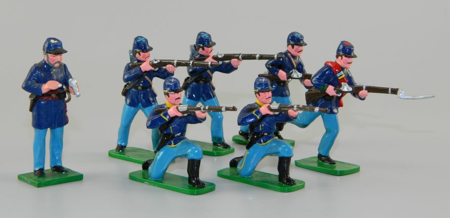 Union Infantry Firing & Charging with Officer