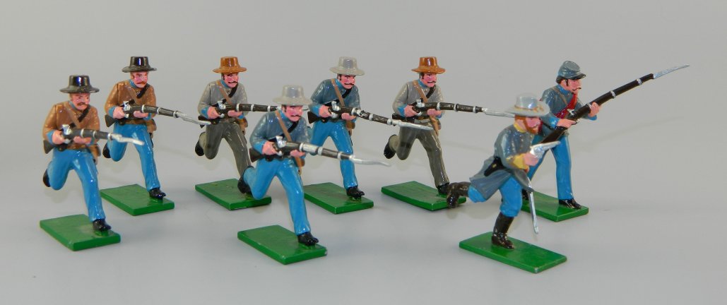 Confederate Infantry Charging with Officer