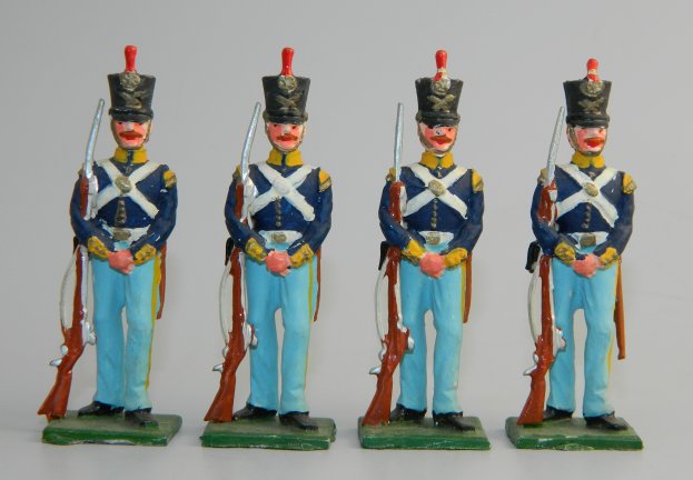 Four US Marines at Attention, 1842