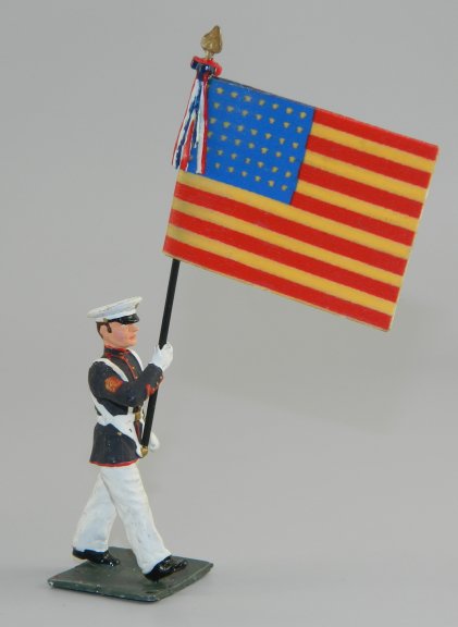 USMC Color Bear Sergeant in White Trousers
