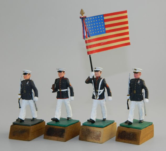 US Marines Colors - 8th & I, Washington DC - Officer, 2 Guards & US Flag