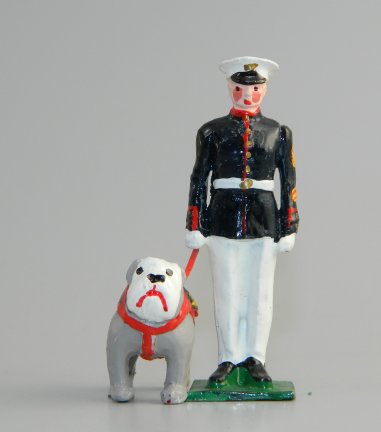 US Marine 8th & I with "Chesty" Bulldog Mascot in Gloss Finish