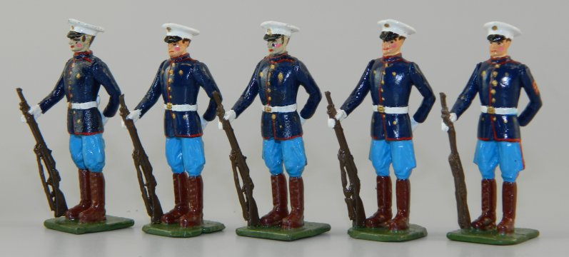 Peking Legation Guard, US Marines at Parade Rest in Dress Blues