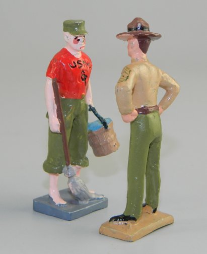 USMC Drill Instructor Yelling at Recruit with Mop & Bucket