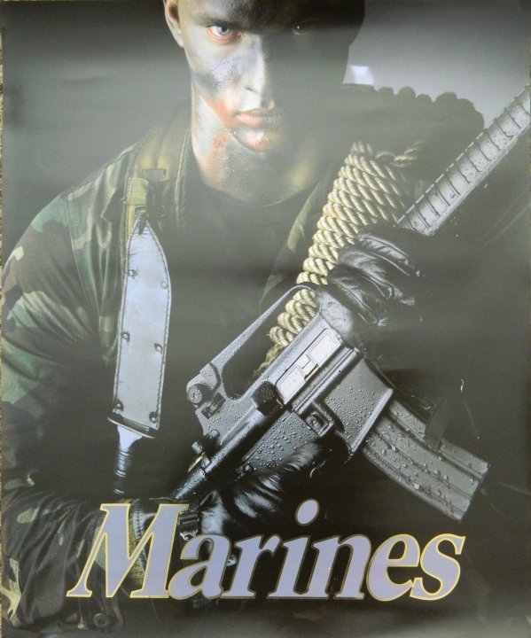 "The Marines" Camouflaged Marine with Old Version M-16