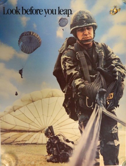 "Look Before You Leap" Marines Parachute