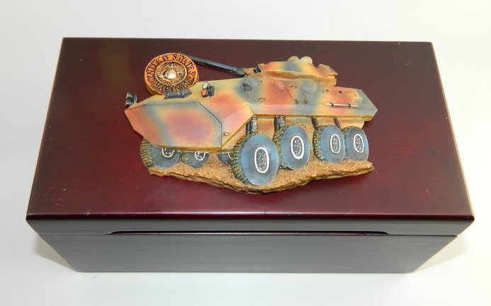 USMC Military Box with AV8 Armored Vehicle on Lid