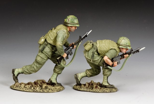 Two US Marines Moving Forward
