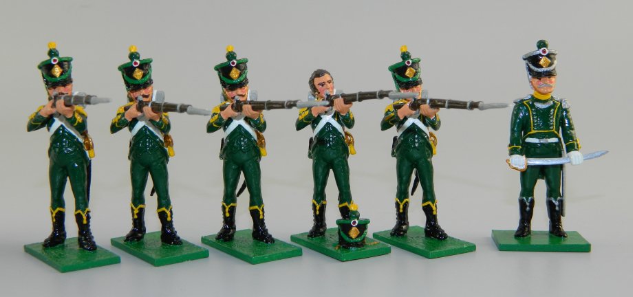 Officer & 5 Voltigeurs, 3rd Foreign Legion Regt., Irish Legion